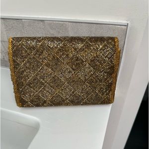 Vintage Gold Beaded clutch